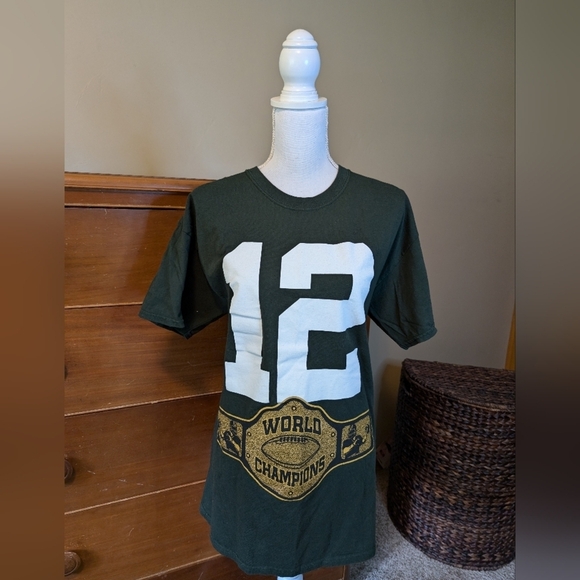 Green Bay PACKERS Aaron Rodgers Discount Double Check World Championship Shirt - Picture 6 of 9